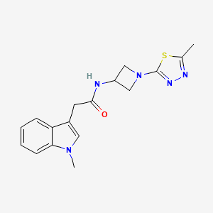 molecular formula C17H19N5OS B12241768 N-[1-(5-methyl-1,3,4-thiadiazol-2-yl)azetidin-3-yl]-2-(1-methyl-1H-indol-3-yl)acetamide 