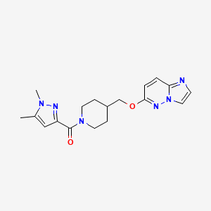 1-(1,5-dimethyl-1H-pyrazole-3-carbonyl)-4-({imidazo[1,2-b]pyridazin-6-yloxy}methyl)piperidine