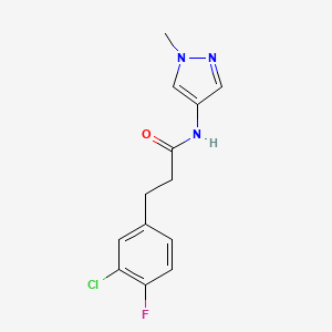 molecular formula C13H13ClFN3O B12241840 3-(3-chloro-4-fluorophenyl)-N-(1-methyl-1H-pyrazol-4-yl)propanamide 