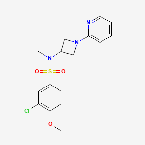 molecular formula C16H18ClN3O3S B12241847 3-chloro-4-methoxy-N-methyl-N-[1-(pyridin-2-yl)azetidin-3-yl]benzene-1-sulfonamide 