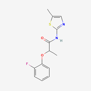 molecular formula C13H13FN2O2S B12241923 2-(2-fluorophenoxy)-N-(5-methyl-1,3-thiazol-2-yl)propanamide 