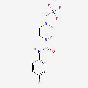 molecular formula C13H15F4N3O B12241938 N-(4-fluorophenyl)-4-(2,2,2-trifluoroethyl)piperazine-1-carboxamide 