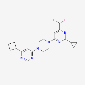 4-[4-(6-Cyclobutylpyrimidin-4-yl)piperazin-1-yl]-2-cyclopropyl-6-(difluoromethyl)pyrimidine