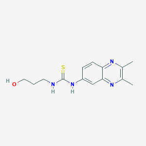 molecular formula C14H18N4OS B1224196 1-(2,3-二甲基-6-喹喔啉基)-3-(3-羟基丙基)硫脲 