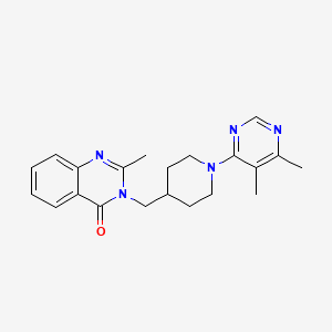 molecular formula C21H25N5O B12241974 3-{[1-(5,6-Dimethylpyrimidin-4-yl)piperidin-4-yl]methyl}-2-methyl-3,4-dihydroquinazolin-4-one 