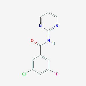 molecular formula C11H7ClFN3O B12241979 3-chloro-5-fluoro-N-(pyrimidin-2-yl)benzamide 