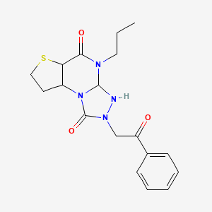 11-(2-Oxo-2-phenylethyl)-8-propyl-5-thia-1,8,10,11-tetraazatricyclo[7.3.0.0^{2,6}]dodeca-2(6),3,9-triene-7,12-dione