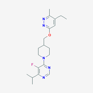 4-(4-{[(5-Ethyl-6-methylpyridazin-3-yl)oxy]methyl}piperidin-1-yl)-5-fluoro-6-(propan-2-yl)pyrimidine