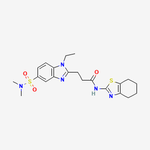 3-[5-(dimethylsulfamoyl)-1-ethyl-2-benzimidazolyl]-N-(4,5,6,7-tetrahydro-1,3-benzothiazol-2-yl)propanamide