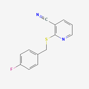 molecular formula C13H9FN2S B12242073 2-[(4-Fluorobenzyl)sulfanyl]pyridine-3-carbonitrile 