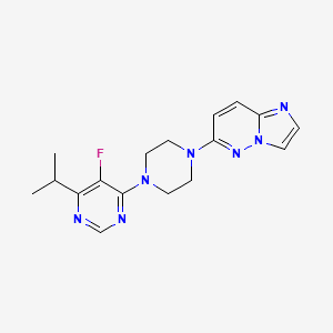 5-Fluoro-4-(4-{imidazo[1,2-b]pyridazin-6-yl}piperazin-1-yl)-6-(propan-2-yl)pyrimidine