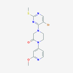 4-[5-Bromo-2-(methylsulfanyl)pyrimidin-4-yl]-1-(2-methoxypyridin-4-yl)piperazin-2-one