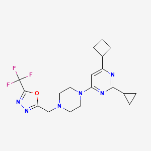 4-Cyclobutyl-2-cyclopropyl-6-(4-{[5-(trifluoromethyl)-1,3,4-oxadiazol-2-yl]methyl}piperazin-1-yl)pyrimidine