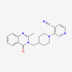 molecular formula C21H21N5O B12242128 3-{4-[(2-Methyl-4-oxo-3,4-dihydroquinazolin-3-yl)methyl]piperidin-1-yl}pyridine-4-carbonitrile 