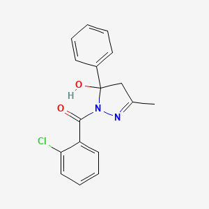 (2-chlorophenyl)-(5-hydroxy-3-methyl-5-phenyl-4H-pyrazol-1-yl)methanone