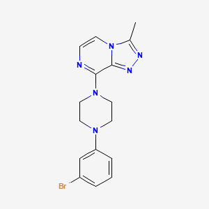 molecular formula C16H17BrN6 B12242194 1-(3-Bromophenyl)-4-{3-methyl-[1,2,4]triazolo[4,3-a]pyrazin-8-yl}piperazine 