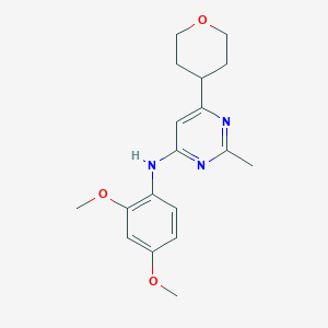 N-(2,4-dimethoxyphenyl)-2-methyl-6-(oxan-4-yl)pyrimidin-4-amine