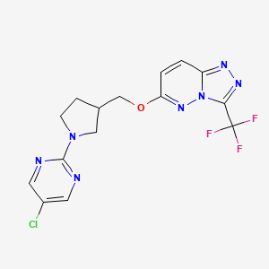 5-Chloro-2-[3-({[3-(trifluoromethyl)-[1,2,4]triazolo[4,3-b]pyridazin-6-yl]oxy}methyl)pyrrolidin-1-yl]pyrimidine