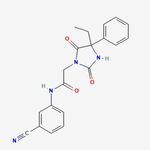 N-(3-cyanophenyl)-2-(4-ethyl-2,5-dioxo-4-phenyl-1-imidazolidinyl)acetamide