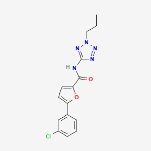 molecular formula C15H14ClN5O2 B1224223 5-(3-chlorophenyl)-N-(2-propyl-5-tetrazolyl)-2-furancarboxamide 