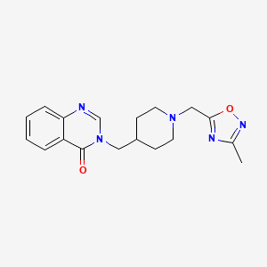 3-({1-[(3-Methyl-1,2,4-oxadiazol-5-yl)methyl]piperidin-4-yl}methyl)-3,4-dihydroquinazolin-4-one