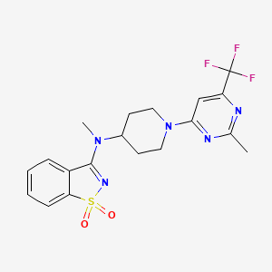 N-methyl-N-[1-[2-methyl-6-(trifluoromethyl)pyrimidin-4-yl]piperidin-4-yl]-1,1-dioxo-1,2-benzothiazol-3-amine