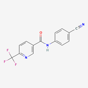 molecular formula C14H8F3N3O B12242242 N-(4-cyanophenyl)-6-(trifluoromethyl)pyridine-3-carboxamide 