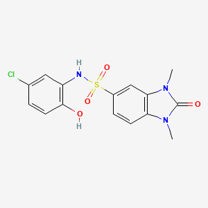 molecular formula C15H14ClN3O4S B1224225 N-(5-chloro-2-hydroxyphenyl)-1,3-dimethyl-2-oxo-5-benzimidazolesulfonamide 