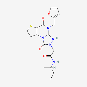 molecular formula C18H25N5O4S B12242259 N-(butan-2-yl)-2-{8-[(furan-2-yl)methyl]-7,12-dioxo-5-thia-1,8,10,11-tetraazatricyclo[7.3.0.0^{2,6}]dodeca-2(6),3,9-trien-11-yl}acetamide 