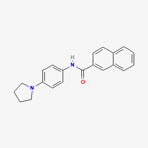 molecular formula C21H20N2O B1224226 N-[4-(1-pyrrolidinyl)phenyl]-2-naphthalenecarboxamide 