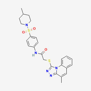 N-[4-[(4-methyl-1-piperidinyl)sulfonyl]phenyl]-2-[(4-methyl-[1,2,4]triazolo[4,3-a]quinolin-1-yl)thio]acetamide