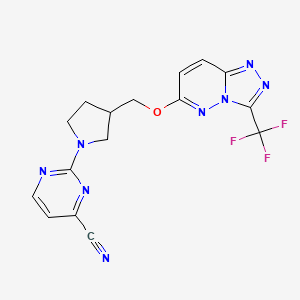 2-[3-({[3-(Trifluoromethyl)-[1,2,4]triazolo[4,3-b]pyridazin-6-yl]oxy}methyl)pyrrolidin-1-yl]pyrimidine-4-carbonitrile