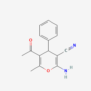 molecular formula C15H14N2O2 B1224236 5-乙酰基-2-氨基-6-甲基-4-苯基-4H-吡喃-3-腈 CAS No. 89809-89-2