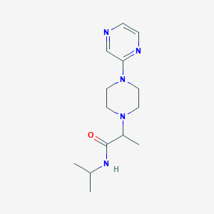 molecular formula C14H23N5O B12242363 N-(propan-2-yl)-2-[4-(pyrazin-2-yl)piperazin-1-yl]propanamide 