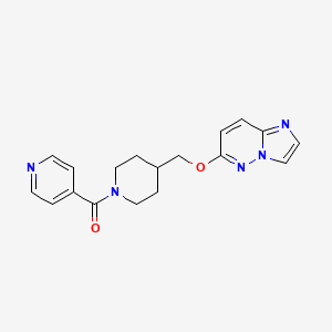 molecular formula C18H19N5O2 B12242367 4-[4-({Imidazo[1,2-b]pyridazin-6-yloxy}methyl)piperidine-1-carbonyl]pyridine 