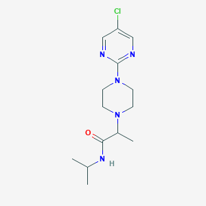 molecular formula C14H22ClN5O B12242385 2-[4-(5-chloropyrimidin-2-yl)piperazin-1-yl]-N-(propan-2-yl)propanamide 