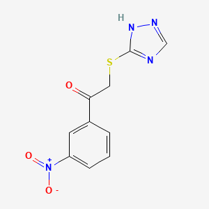 molecular formula C10H8N4O3S B1224240 1-(3-硝基苯基)-2-(1H-1,2,4-三唑-5-基硫基)乙酮 