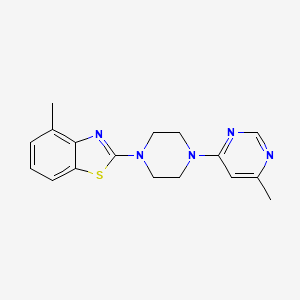 molecular formula C17H19N5S B12242400 4-Methyl-2-[4-(6-methylpyrimidin-4-yl)piperazin-1-yl]-1,3-benzothiazole 