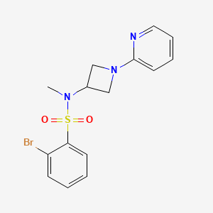 molecular formula C15H16BrN3O2S B12242405 2-bromo-N-methyl-N-[1-(pyridin-2-yl)azetidin-3-yl]benzene-1-sulfonamide 