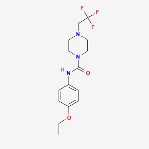 molecular formula C15H20F3N3O2 B12242457 N-(4-ethoxyphenyl)-4-(2,2,2-trifluoroethyl)piperazine-1-carboxamide 