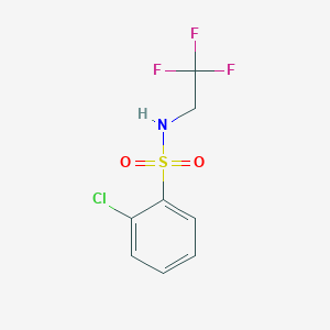 molecular formula C8H7ClF3NO2S B12242474 2-chloro-N-(2,2,2-trifluoroethyl)benzene-1-sulfonamide 