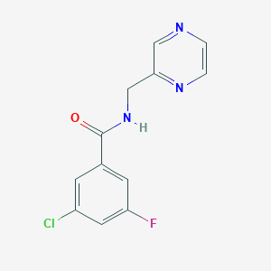 molecular formula C12H9ClFN3O B12242496 3-chloro-5-fluoro-N-[(pyrazin-2-yl)methyl]benzamide 