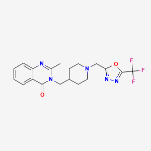 2-Methyl-3-[(1-{[5-(trifluoromethyl)-1,3,4-oxadiazol-2-yl]methyl}piperidin-4-yl)methyl]-3,4-dihydroquinazolin-4-one