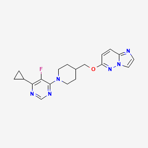 molecular formula C19H21FN6O B12242533 4-Cyclopropyl-5-fluoro-6-[4-({imidazo[1,2-b]pyridazin-6-yloxy}methyl)piperidin-1-yl]pyrimidine 