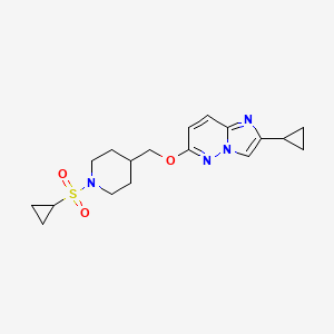 1-(Cyclopropanesulfonyl)-4-[({2-cyclopropylimidazo[1,2-b]pyridazin-6-yl}oxy)methyl]piperidine