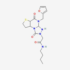 N-butyl-2-{8-[(furan-2-yl)methyl]-7,12-dioxo-5-thia-1,8,10,11-tetraazatricyclo[7.3.0.0^{2,6}]dodeca-2(6),3,9-trien-11-yl}acetamide