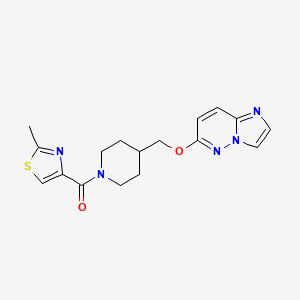 4-({Imidazo[1,2-b]pyridazin-6-yloxy}methyl)-1-(2-methyl-1,3-thiazole-4-carbonyl)piperidine