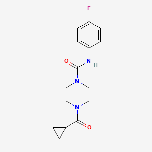 4-Cyclopropanecarbonyl-N-(4-fluorophenyl)piperazine-1-carboxamide