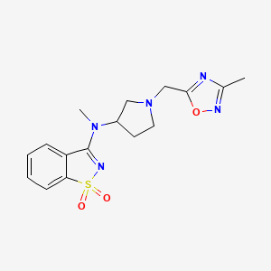 N-methyl-N-[1-[(3-methyl-1,2,4-oxadiazol-5-yl)methyl]pyrrolidin-3-yl]-1,1-dioxo-1,2-benzothiazol-3-amine