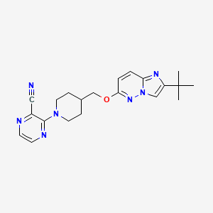 3-{4-[({2-Tert-butylimidazo[1,2-b]pyridazin-6-yl}oxy)methyl]piperidin-1-yl}pyrazine-2-carbonitrile